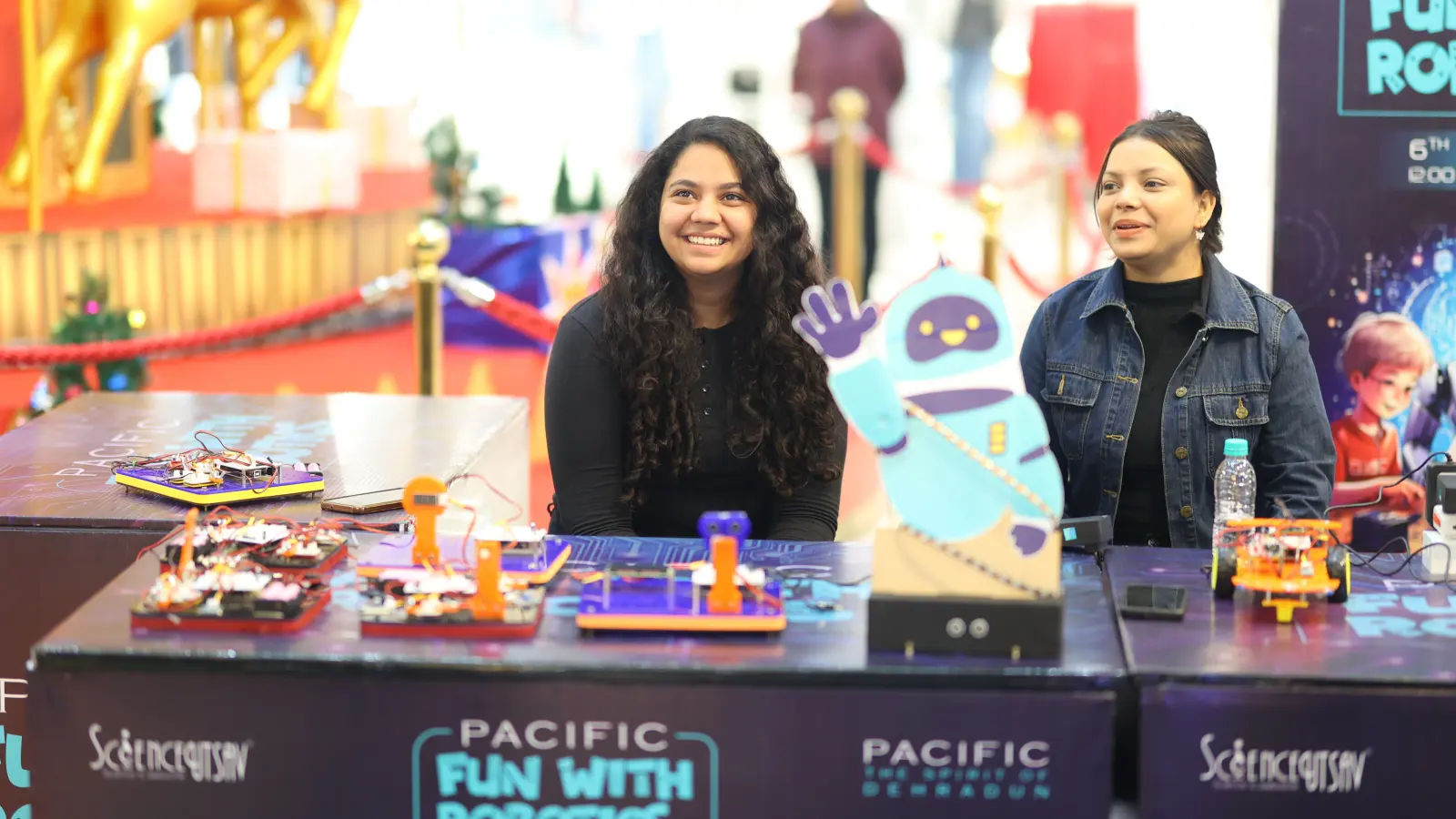 The MakerMasti team running a Fun with Robotics stand at Pacific Mall