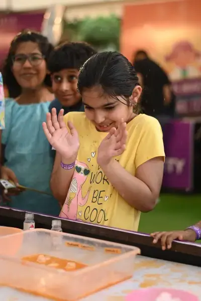 A child launching a canister rocket they built themselves